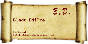 Bladt Dóra névjegykártya